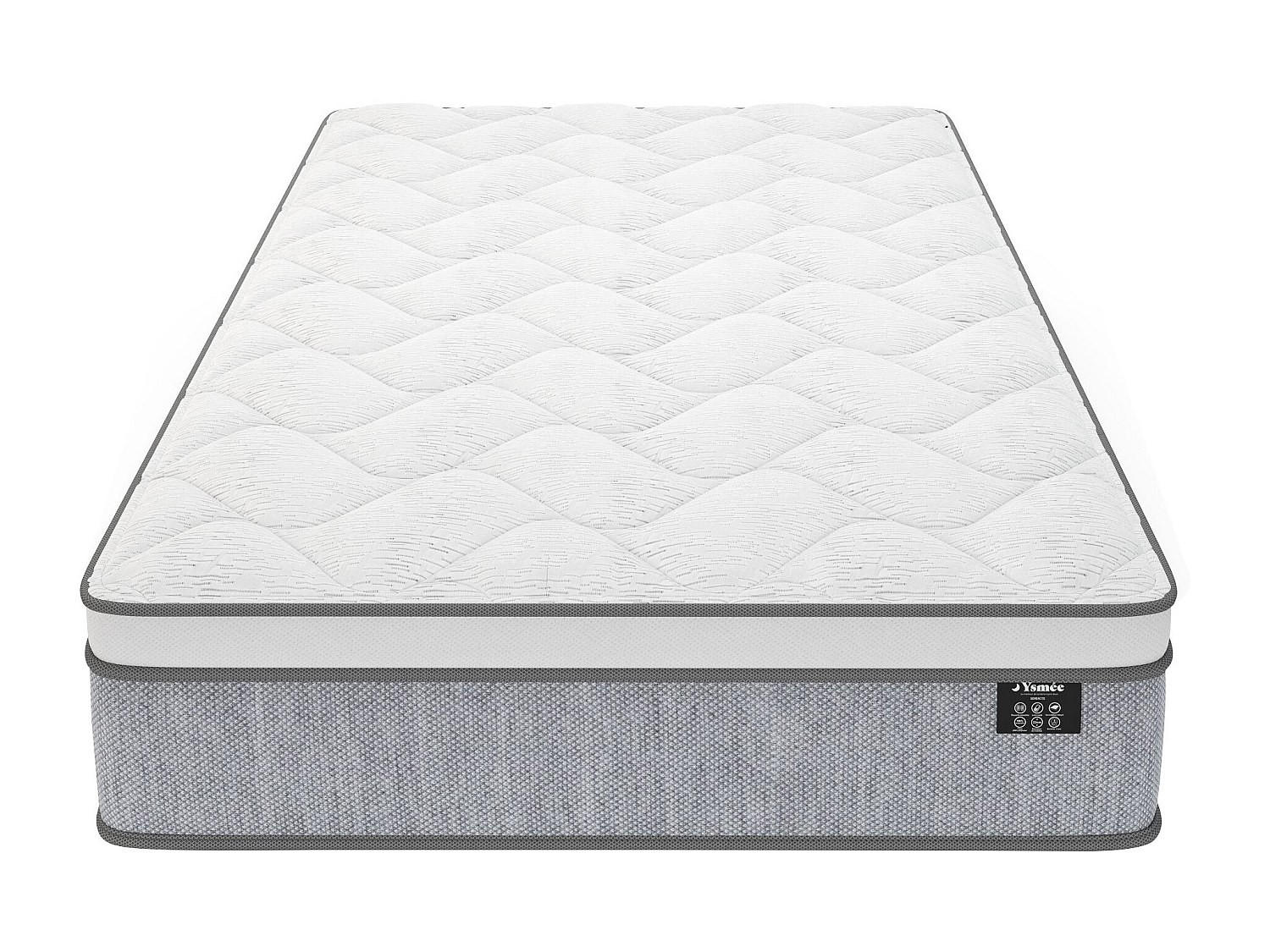 STANDARDMATRATZE - 1 Person - stoff - weiß Serenite - Weiß, Textil (90/190cm) - Vente-Unique
