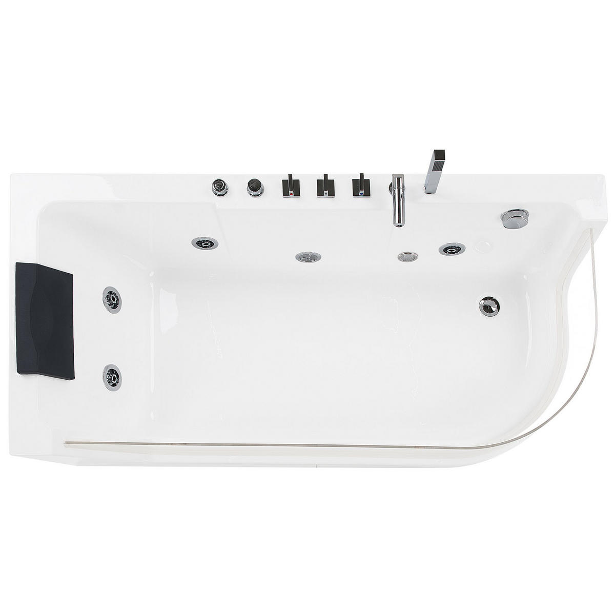 WHIRLPOOL BADEWANNE mit LED 80x170x59 cm weiß Acuario - Weiß, Kunststoff (80/59/170cm) - Beliani