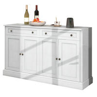 SIDEBOARD 150/40/86 cm Antikweiß aus Spanplatte mit 4 Türen und 2 Schubladen - Weiß, Holzwerkstoff (40/86/150cm) - OKMYHOME