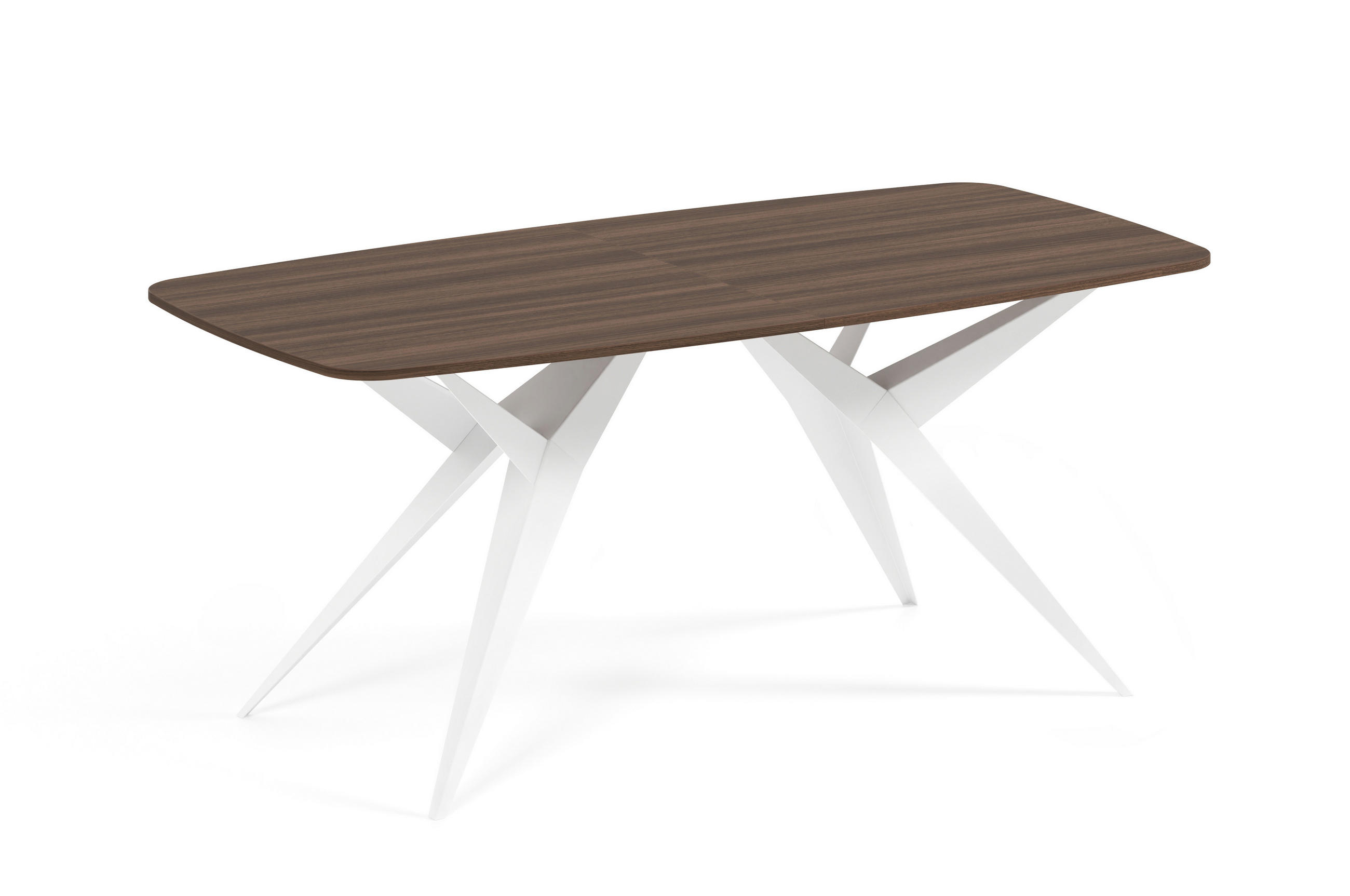 ESSTISCH AXIS - Haselnussfarben/Weiß, Holzwerkstoff/Metall (90/180/76cm) - Meblini