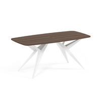 ESSTISCH AXIS - Haselnussfarben/Weiß, Holzwerkstoff/Metall (90/180/76cm) - Meblini