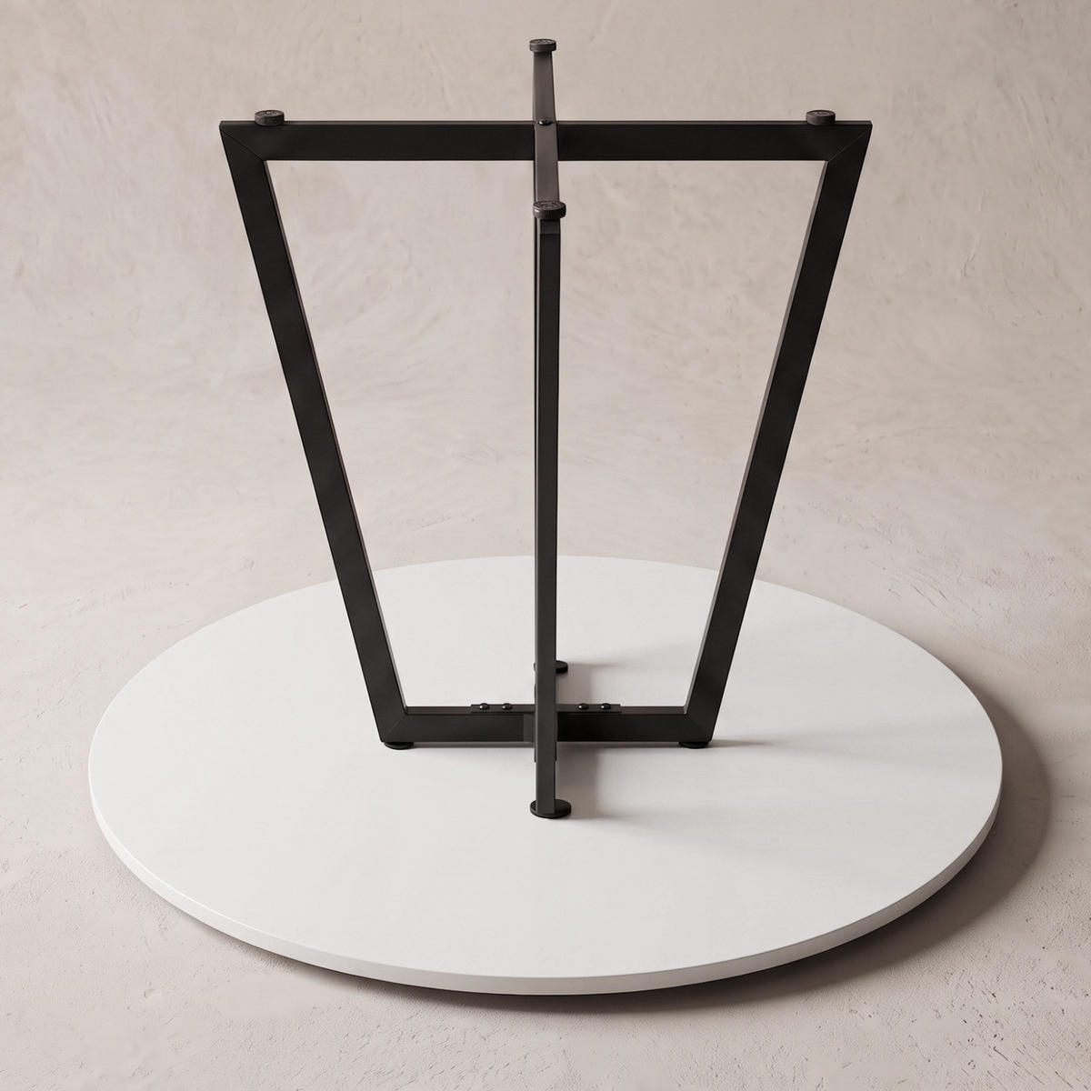 TISCH auf Kreuzfuß rund Weiß 80/80/72 cm - Weiß, Metall (80/80/72cm) - SCENA LIVING