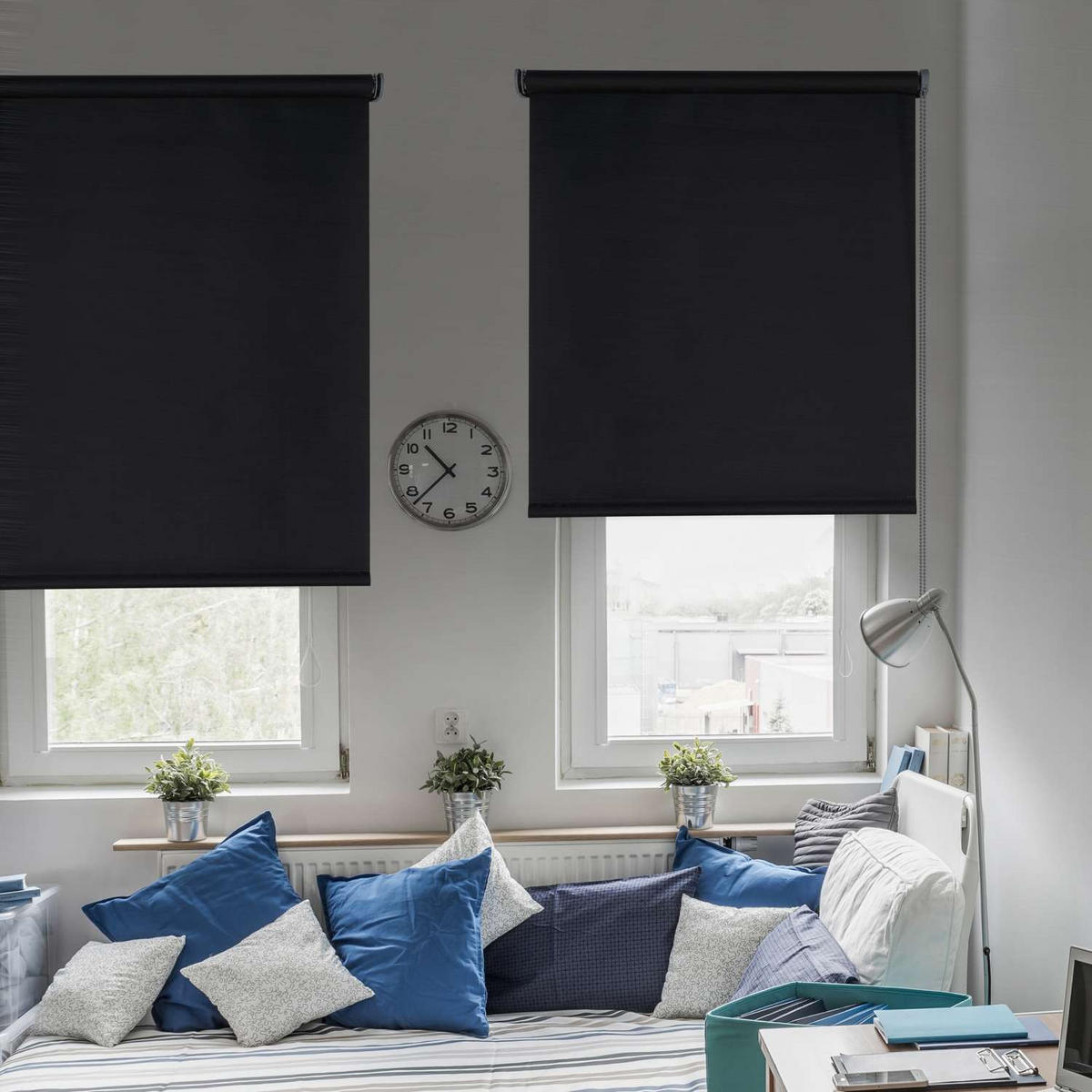 VERDUNKELUNGSROLLO Schwarz 45x180 cm - Schwarz, Kunststoff (45/180cm) - STORESDECO