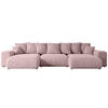 WOHNLANDSCHAFT mit Schlaffunktion und Bettkasten ESKAR-U -352x165x84cm Rosa Cord - Schwarz/Rosa, Holzwerkstoff/Kunststoff (352/84/165cm) - ALTDECOR