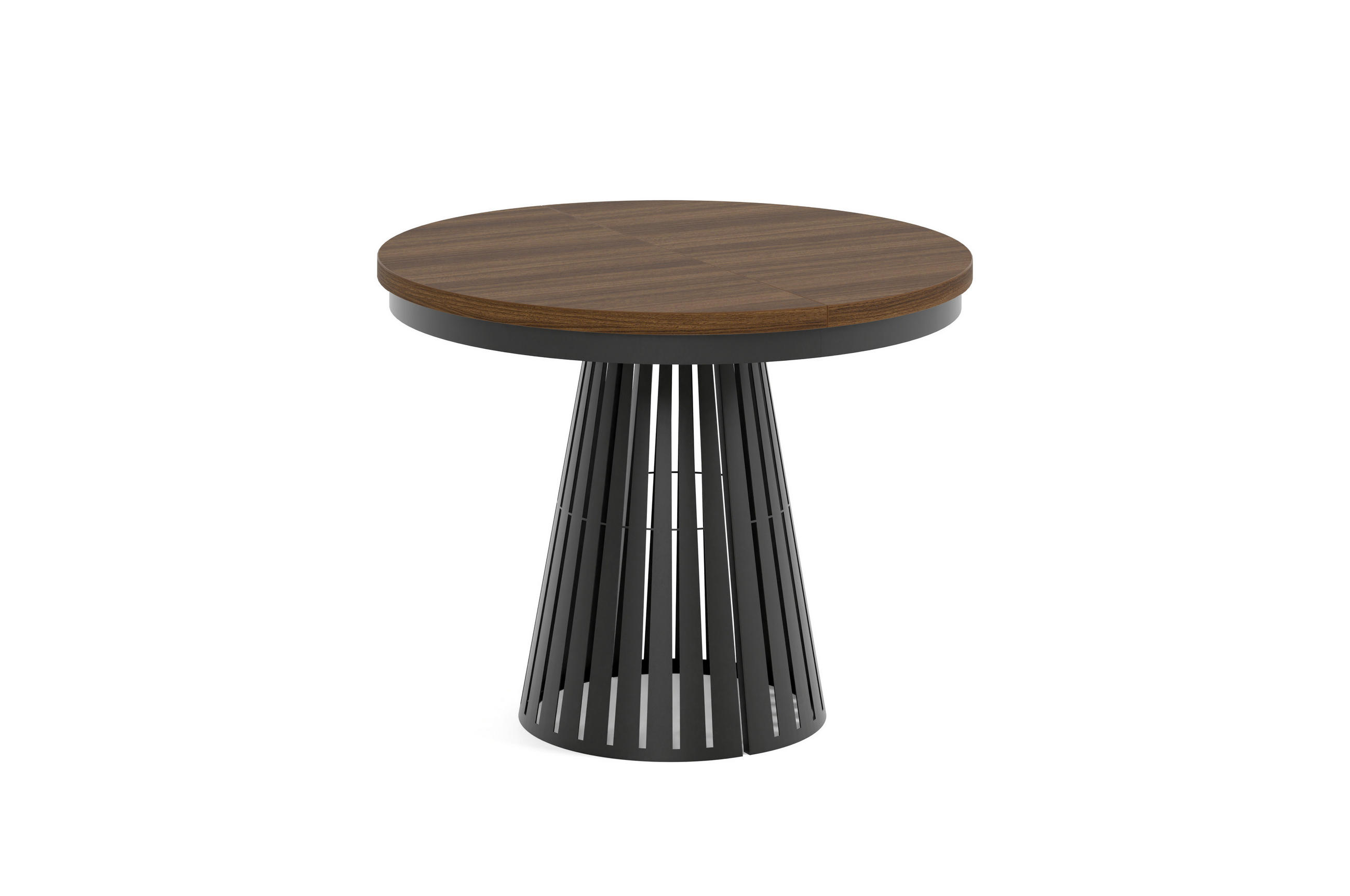 ESSTISCH Cone Bis - Schwarz/Haselnussfarben, Holzwerkstoff/Metall (100/100/76cm) - Meblini