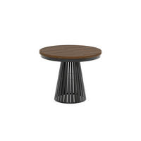 ESSTISCH Cone Bis - Schwarz/Haselnussfarben, Holzwerkstoff/Metall (100/100/76cm) - Meblini