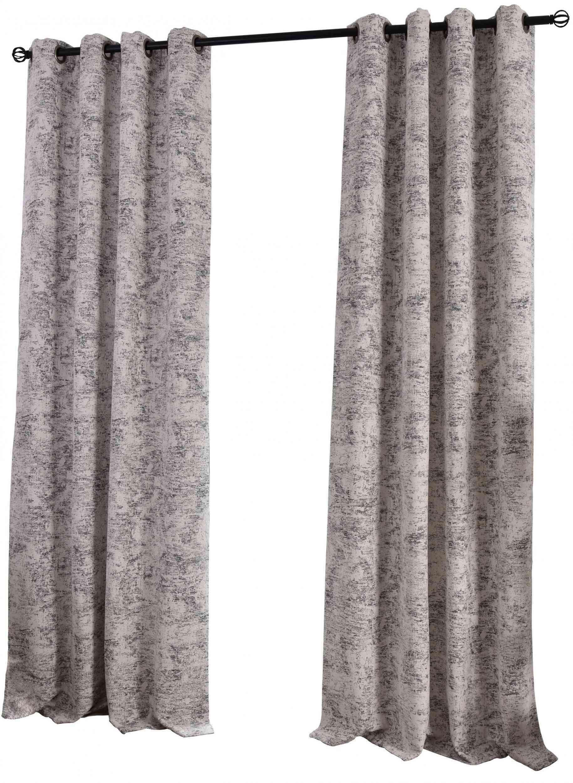 VORHANG 2ER SET VENEDIG HxB 245x140 cm Creme Schwarz - Creme, Textil (140/245cm) - Gardinenbox