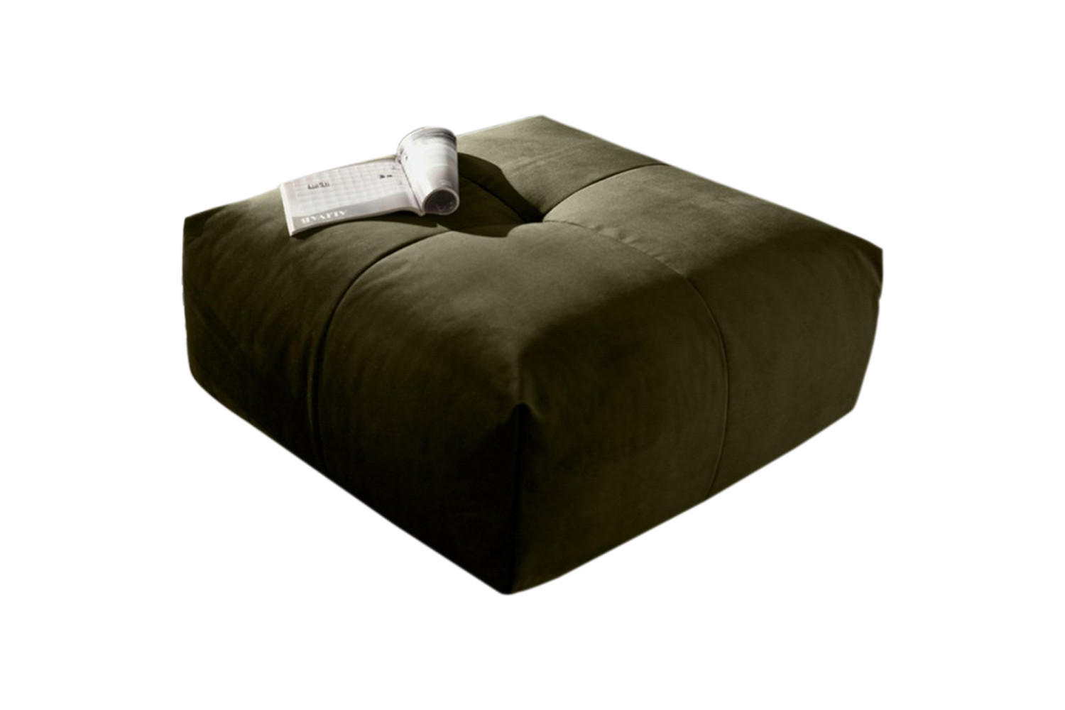 Kawola Polsterhocker Dunkelgrün 86x41x86 cm