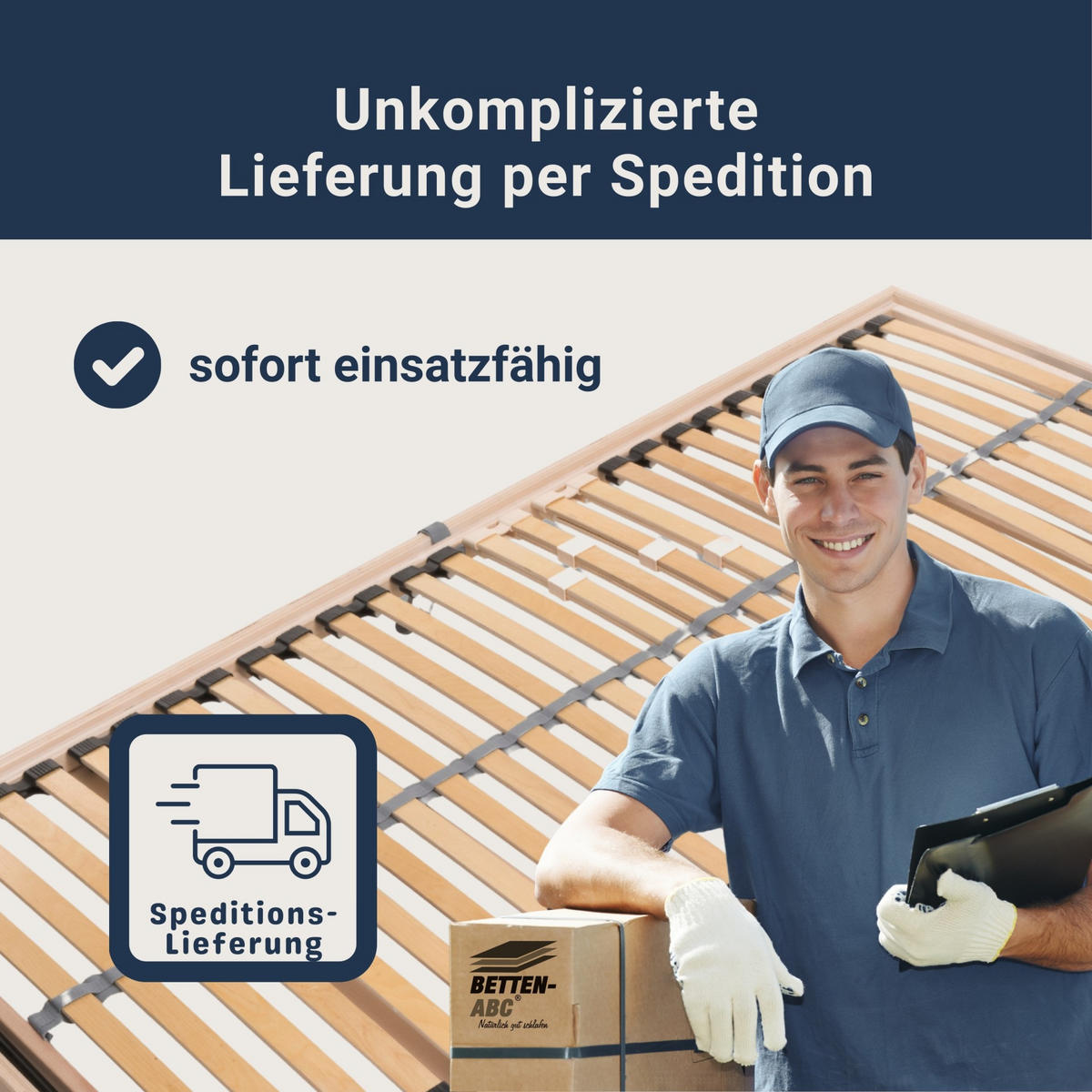 LATTENROST Madera Lattenrost für Bettkastenfunktion – 7-Zonen, 28 Federleisten, Birkenschichtholz - Weiß, Holz (140/220cm) - Betten-ABC