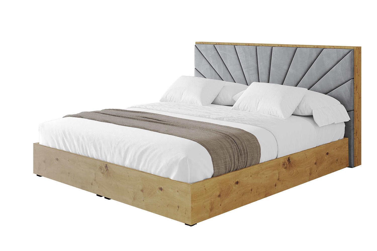 POLSTERBETT mit Bettkasten und Lattenrost, Bett mit Matratze H3/H4 - ENZO6 180x200 Grau - Grau, Holzwerkstoff/Textil (180/200cm) - ALTDECOR