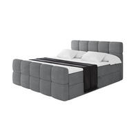 BOXBETT mit Matratze H3 - FAMA-Z - 120x200 cm Dunkelgrau Poso - Taupe, Holzwerkstoff (120/200cm) - ALTDECOR