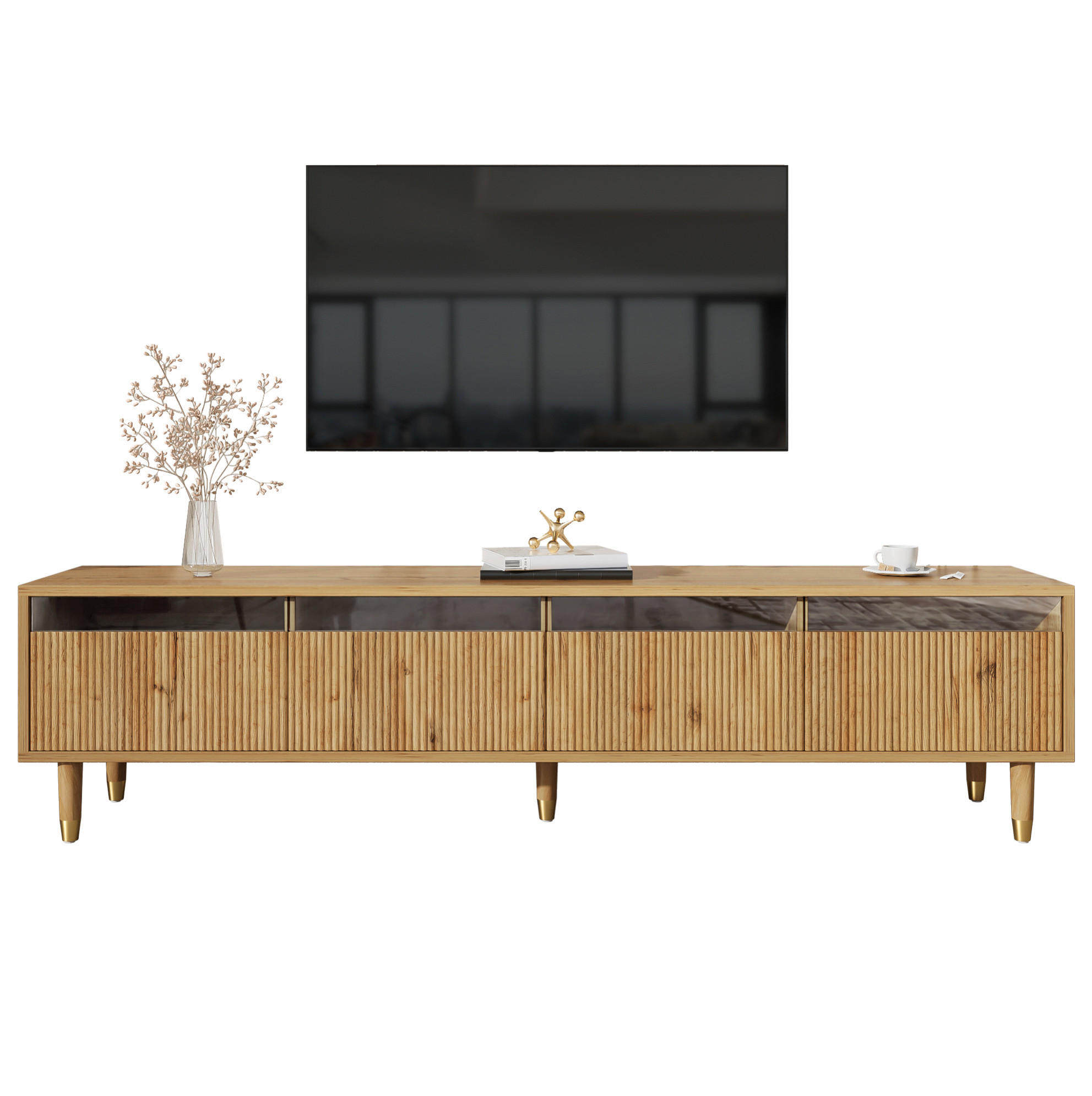 TV-SCHRANK mit 4 Schubladen 178 cm MDF Holzoptik - Braun, Holzwerkstoff (35/45/178cm) - Beauniv