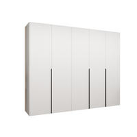 DREHTÜRENSCHRANK 202/250/52 5-türig - Schwarz/Weiß, Holz (250/202/52cm) - Abiks Möbel