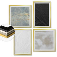 WANDBILDER 4er Set - 50x50 cm & 40x60 cm Goldrahmen - Steintexturen - Goldfarben, Kunststoff (50/50cm) - ArtPrintCave