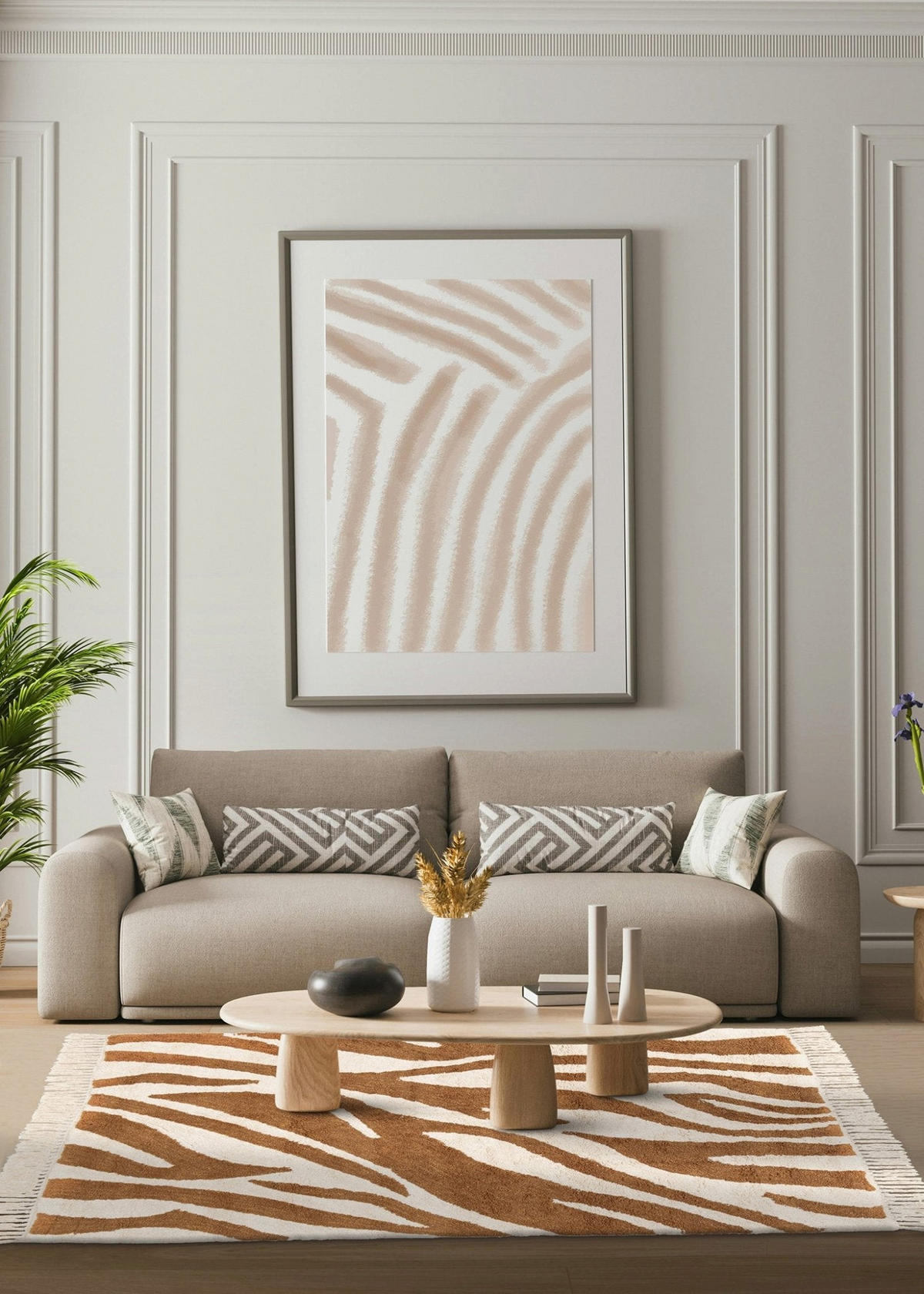 TEPPICH Design hochwertige Baumwolle bruin - Braun, Naturmaterialien (200/290cm) - AFK Living