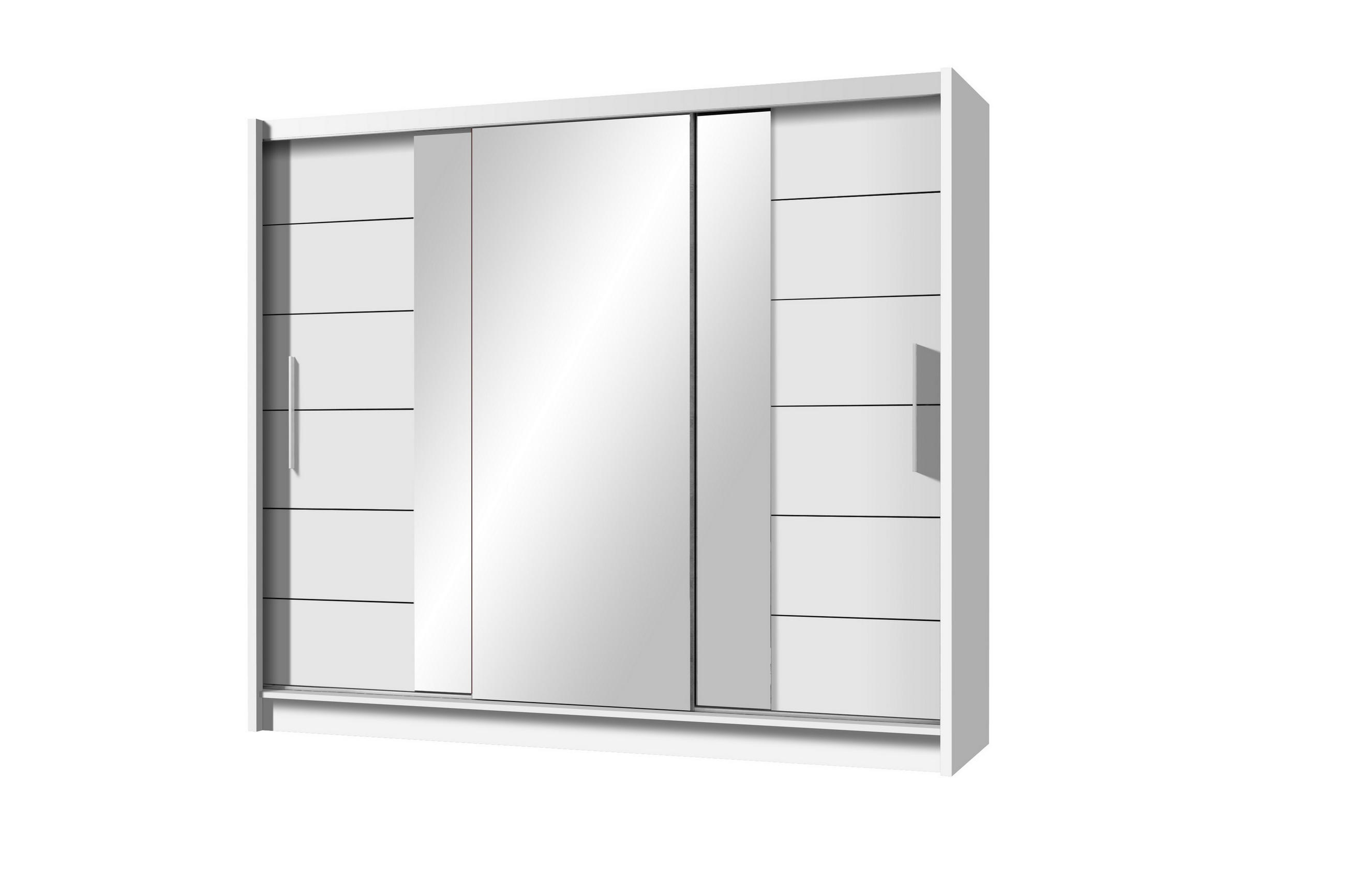 Masseno Schwebetürenschrank Weiß 250x215x61 cm