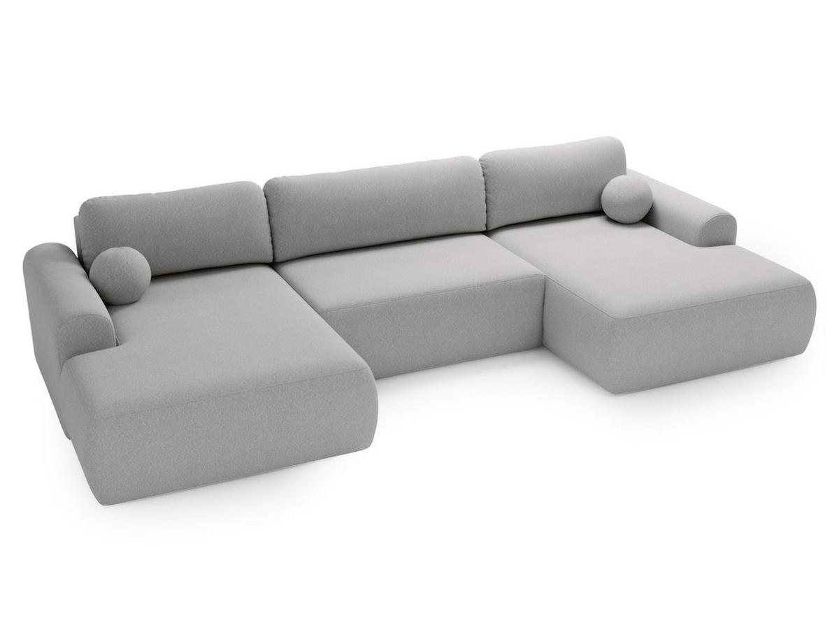 ECKSOFA U Savana Grau - Grau, Holz/Textil (344/177cm) - Graingold