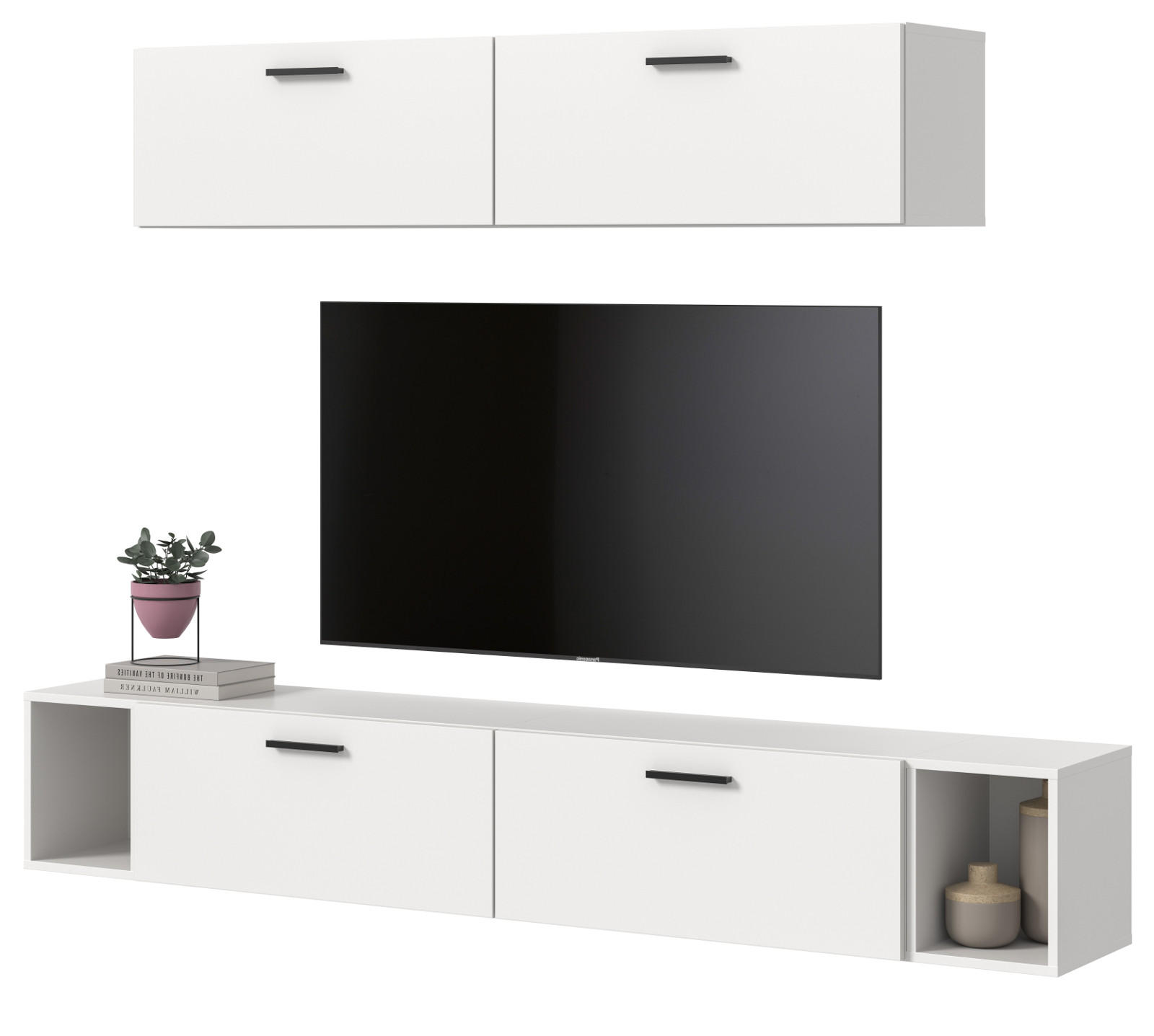 Inn.Furn Wohnwand Weiß 202x184x34 cm