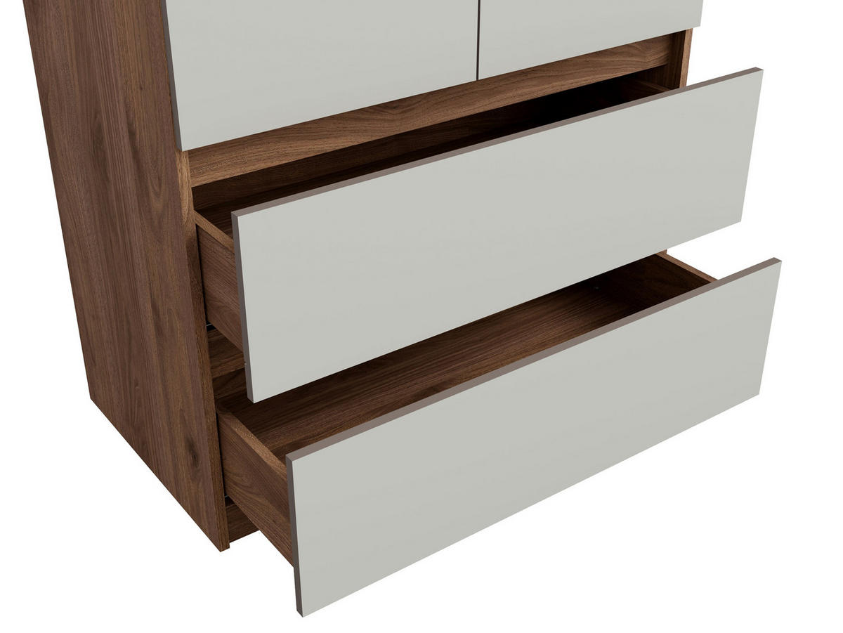 KLEIDERSCHRANK Walnuss, Neutralgrau 90/230,5/49,8 - Walnussfarben/Grau, Holzwerkstoff (90/231/50cm) - RAUMHIRSCH FURNITURE