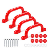 ÚCHYTY Červená 4-dielna-sada PE plast 24 cm - červená, plast (3/24/7cm) - Relaxdays