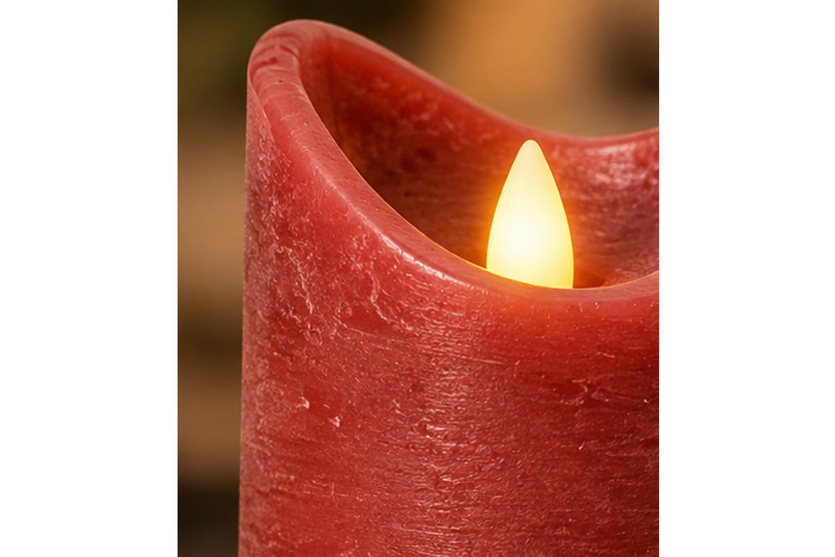 LED-KERZE Ø7,5x15 cm, Rot - Rot, Naturmaterialien (7.5/7.5/15cm) - dasmöbelwerk