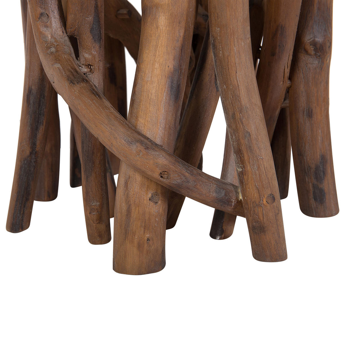 BEISTELLTISCH weiß 36 cm Houma - Dunkelbraun/Weiß, Holzwerkstoff (36/36/41cm) - Beliani