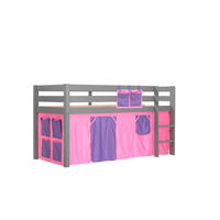 KINDERBETT Karolina 210x114x106 Massivholz Grau Textilset Bella - Violett/Grau, Holz (90/200cm) - 58aufmkessel