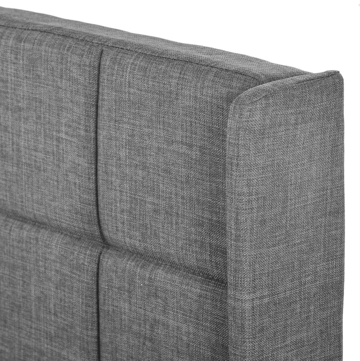 POLSTERBETT 90/200 cm Grau aus Leinen mit Lattenrost - Grau, Textil (90/200cm) - OKMYHOME