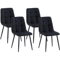 STUHL 4er Set Stoff Schwarz - Schwarz, Textil/Metall (45/84/55cm) - CLP