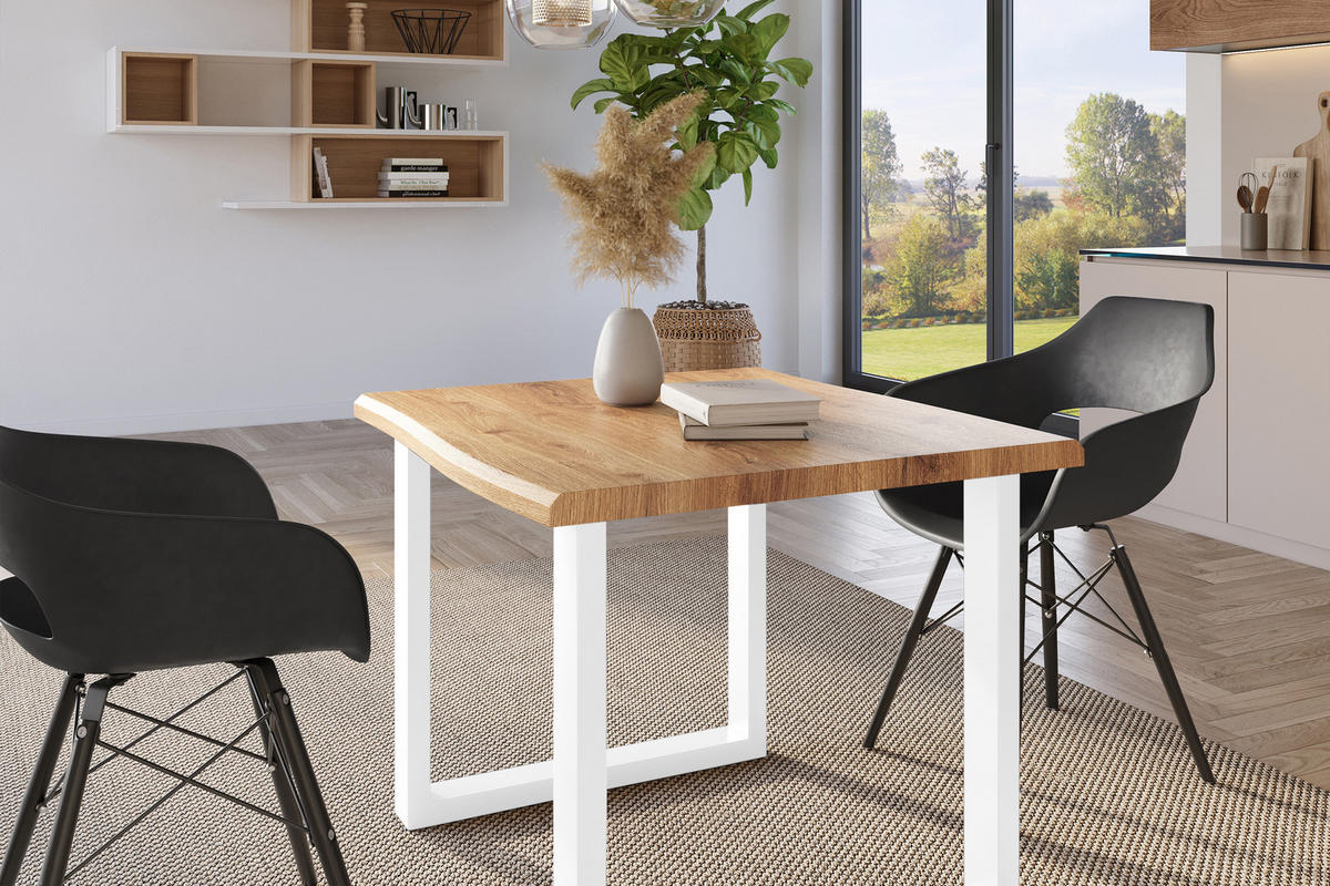 ESSTISCH JULIUS U - Wildeiche/Eichefarben, Holz (80/80/77cm) - SAM