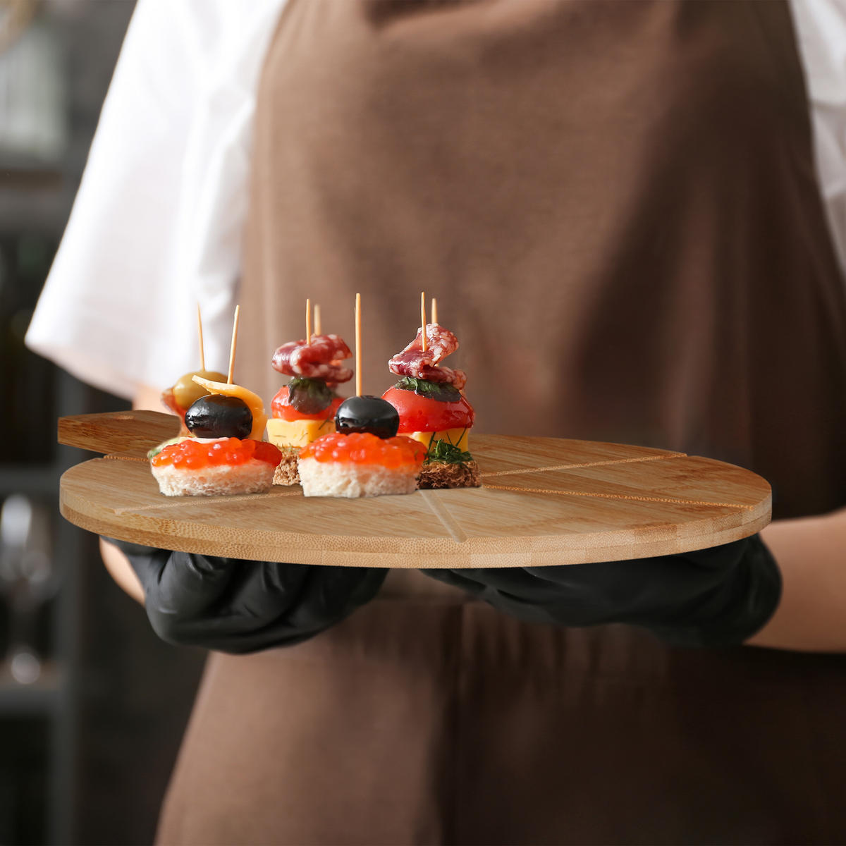 PIZZABRETT - Hellbraun, Holz (40/30cm) - Relaxdays