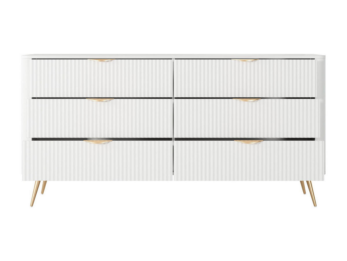 KOMMODE - 163.2 cm x 38 cm - holz - weiß Elonaria - Weiß, Holz/Metall (163/81/38cm) - Vente-Unique