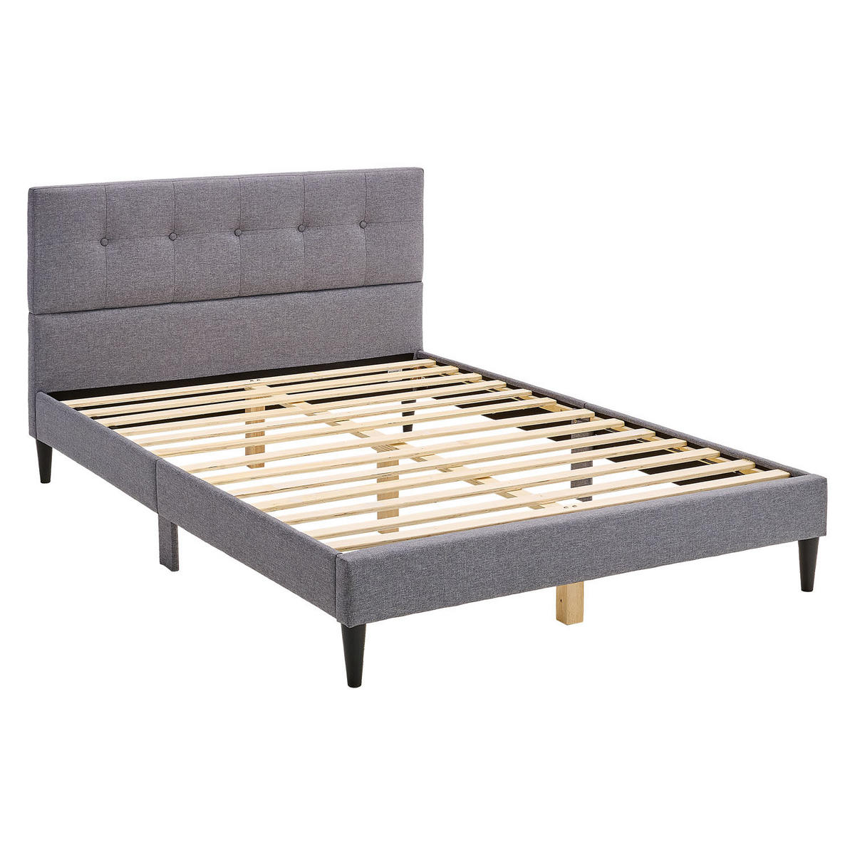 POLSTERBETT mit Lattenrost 160/200 cm in Grau - Grau, Textil (160/200cm) - Homestyle4u