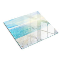 GLASPLATTE 60x52 cm Meer - Blau, Glas (60/0.4/52cm) - TULUP