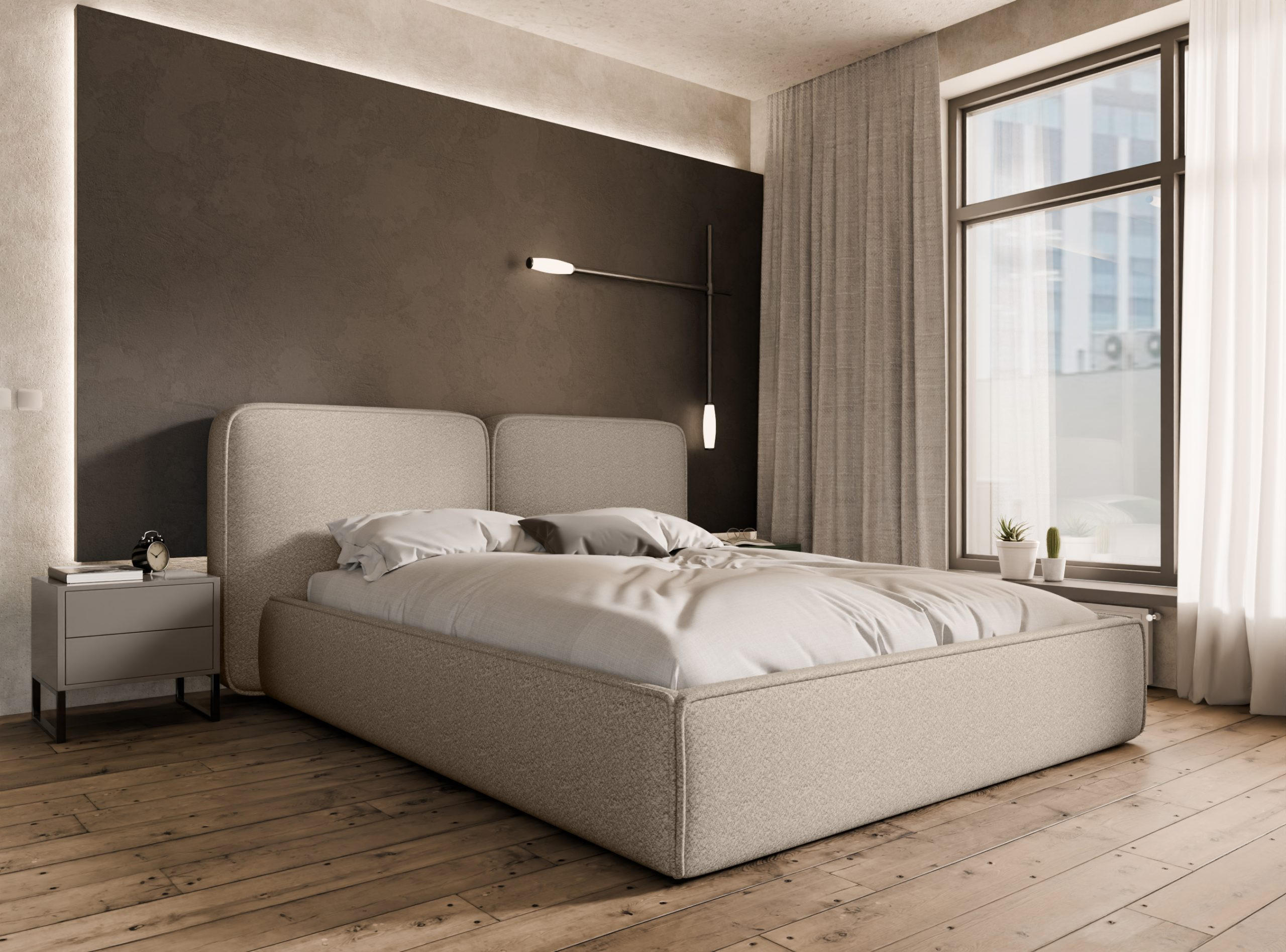 POLSTERBETT Lauga 160x200 cm, Beige - Beige, Textil (160/200cm) - Fedve