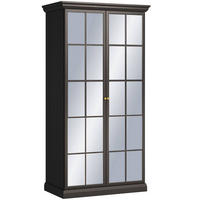 VITRINE mit Spiegel KATRIA, Schwarz - Schwarz, Holzwerkstoff (103/200/57cm) - KONSIMO®