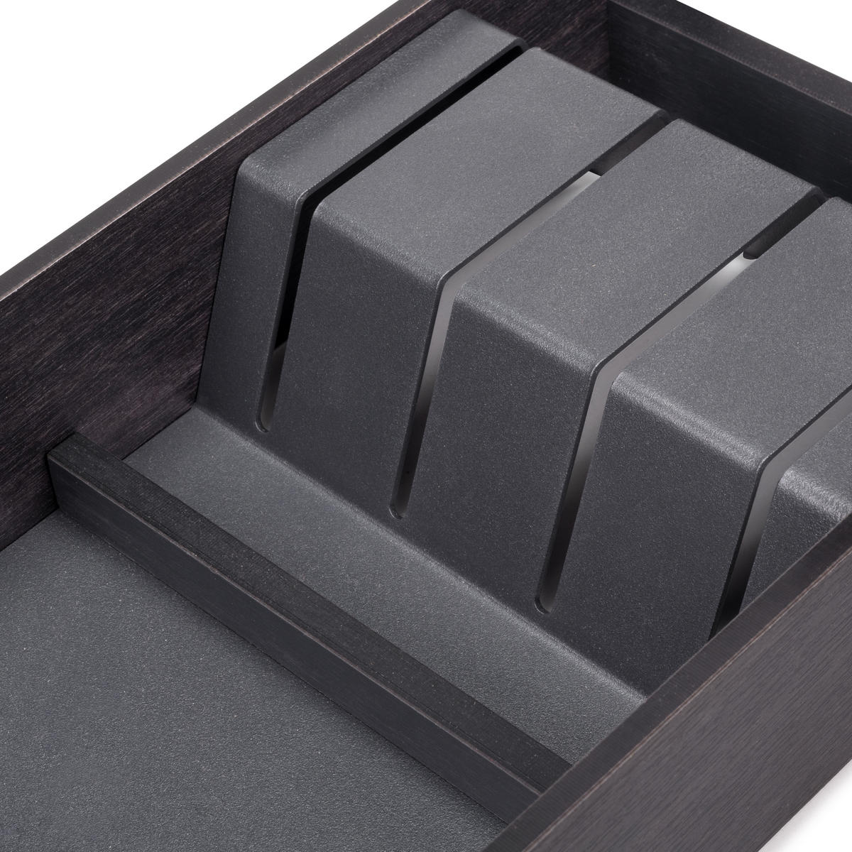 MESSEREINSATZ Orderbox für Schublade, 150x470mm, Stahl und Holz, Anthrazitgrau - Anthrazit, Metall (5.5/15/47cm) - EMUCA