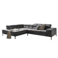 ECKSOFA MIT RELAXFUNKTION NELSON Grau Velvet - Silberfarben/Grau, Textil (321/116cm) - KAWOLA