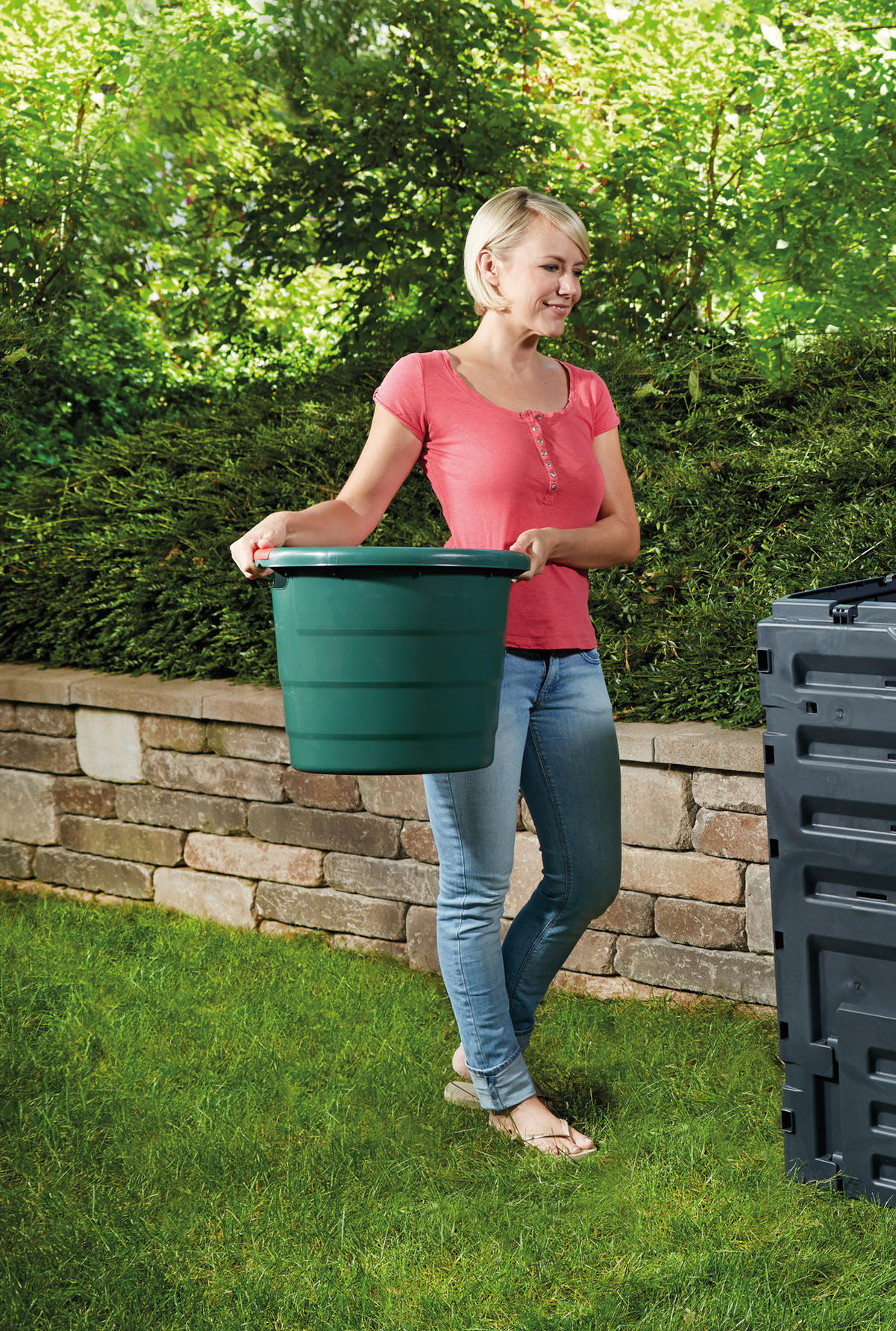 UNIVERSAL-BEHÄLTER rund 30 L, grün - Grün, Kunststoff (43/34/43cm) - GARANTIA