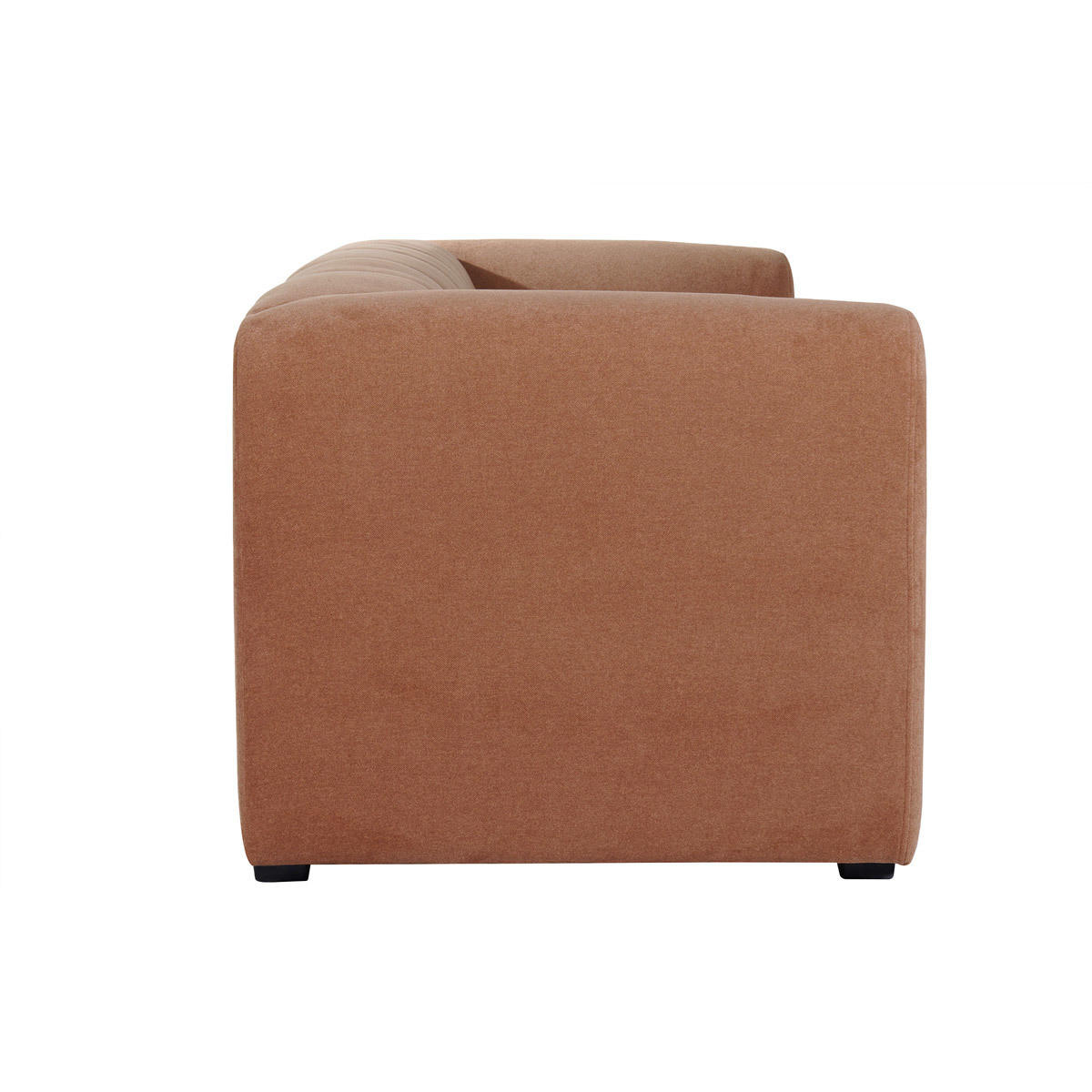 SOFA Stoff Samtdesign Terracotta 3-4-Sitzer OLIVEIRO - Terracotta, Textil (86/71.5/227cm) - Miliboo