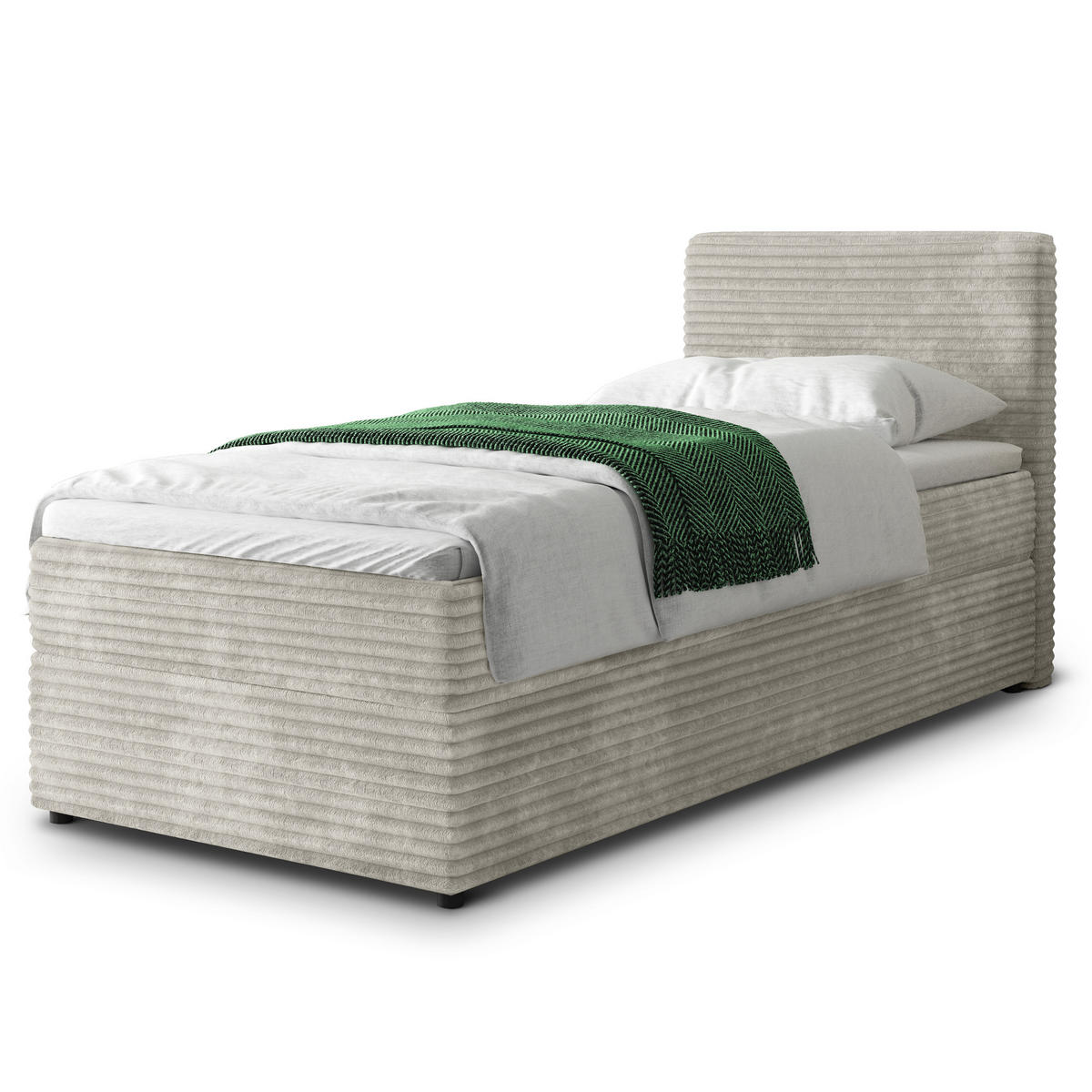 POSTEL BOXSPRING PISA 80x200 cm, s matrací a úložným prostorem, světle šedá - světle šedá, kompozitní dřevo/textil (80/200cm) - MASSENO