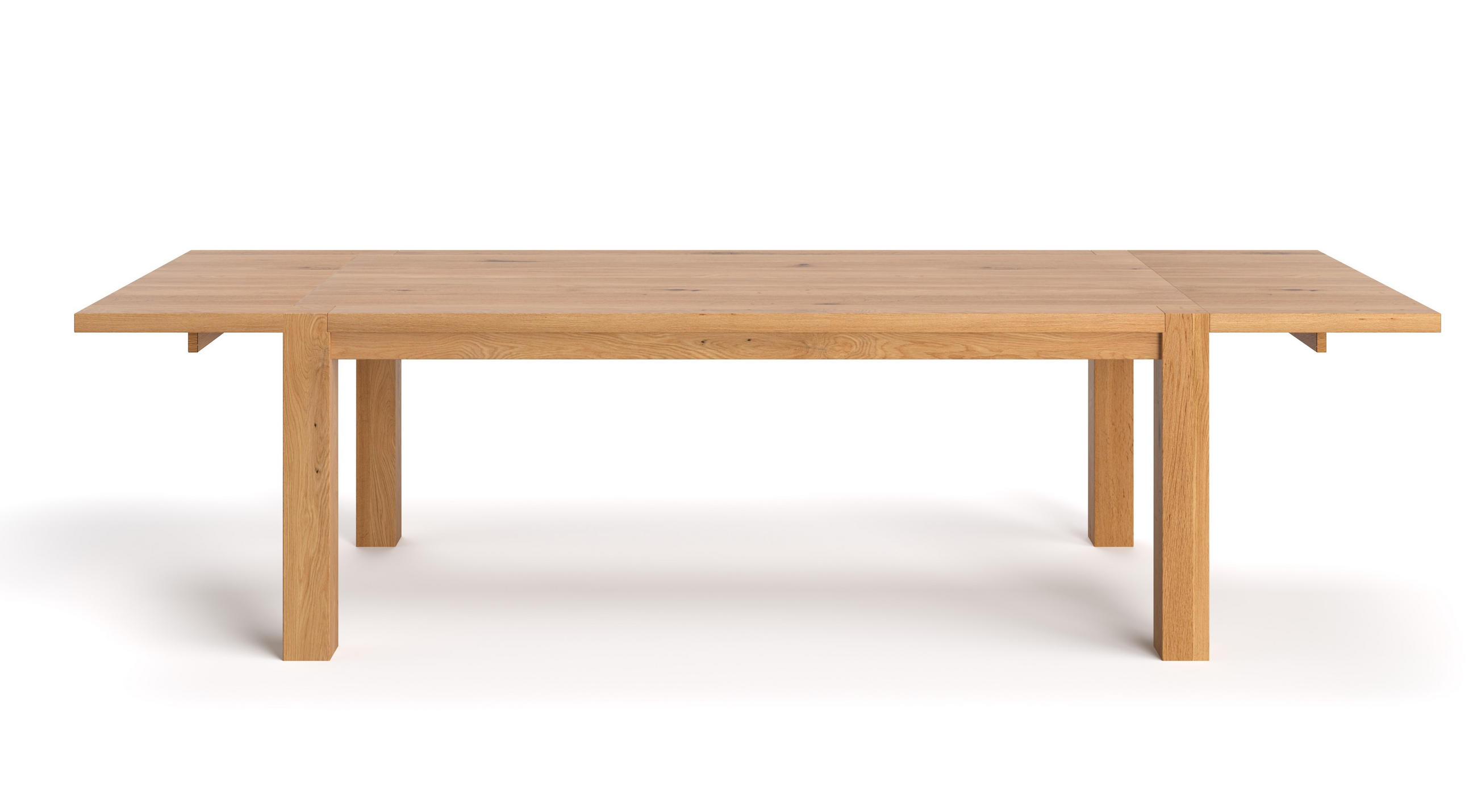 TISCH Ausziehbar Gustav aus massivem Eichenholz 180x80 cm + Tischverlängerung 1x50 cm - Eichefarben/Braun, Holz (180/80/75cm) - Danzz