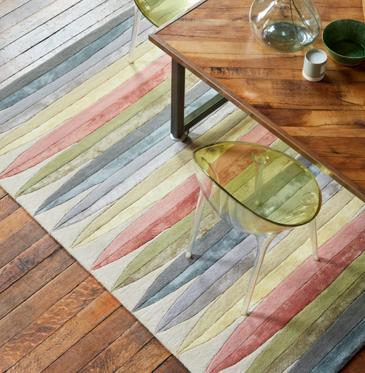 TEPPICH modern handgetuftet Wolle DOP Mehrfarbig 120 x 170 cm - Multicolor, Naturmaterialien (120/170cm) - Novatrend