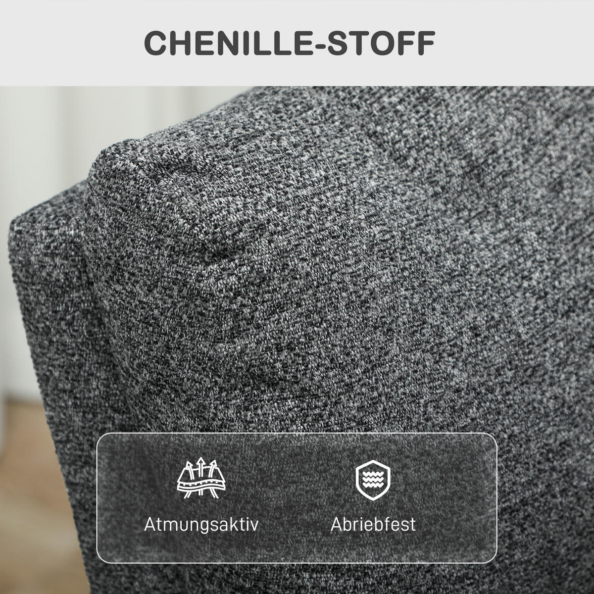 RELAXSESSEL Polyester Grau - Grau, Textil/Metall (63/98/91cm) - HOMCOM