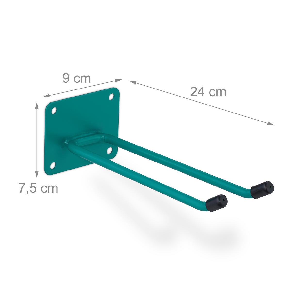 GERÄTEHALTER - Dunkelgrün, Kunststoff/Metall (9/7.5/24cm) - Relaxdays