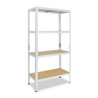 SCHWERLASTREGAL HOME 180x50x30 cm in weiß mit 4 Böden und 175 kg Traglast pro Boden - Creme, Metall (50/180/30cm) - shelfplaza