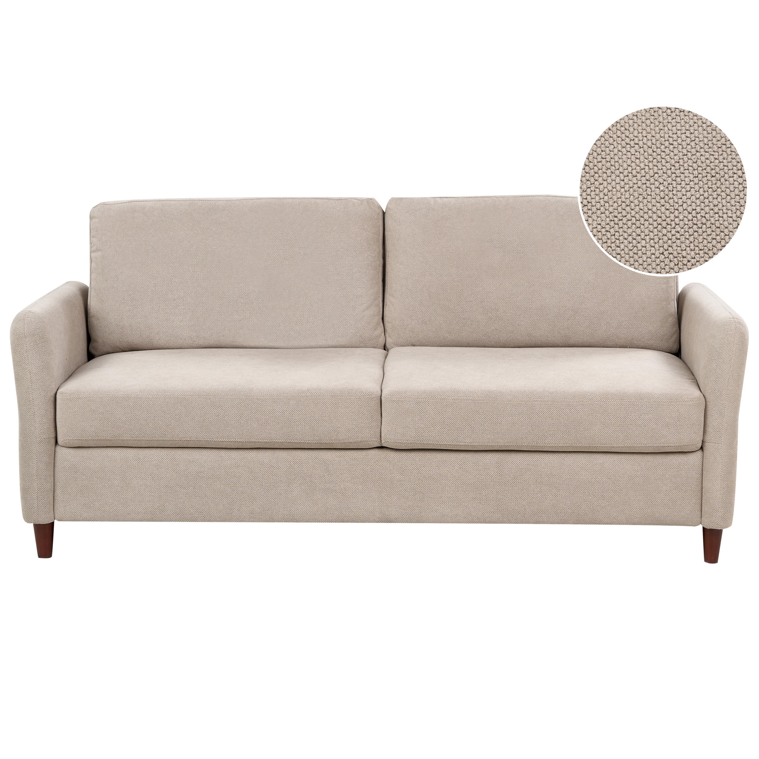 3-SITZER-SOFA Stoff taupe mit Stauraum Mare - Beige/Dunkelbraun, Textil (184/88/77cm) - Beliani