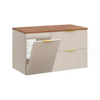 WASCHTISCHUNTERSCHRANK 100.8cm Adriel Kaschmir und Holz - Beige, Holzwerkstoff (100.8/59/46cm) - Petits-meubles