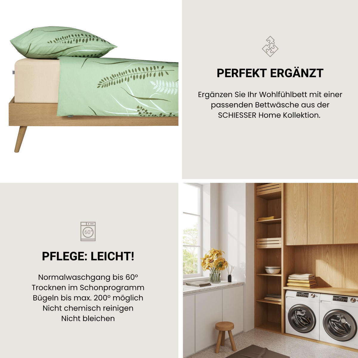 SPANNBETTLAKEN Elli 97 % Baumwolle, 3 % Elasthan 150x200 cm Creme - Creme, Textil (150/200cm) - SCHIESSER
