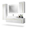 BADMÖBELSET Aloha Absetzungen in Creme Hochglanz - Creme, Holzwerkstoff (210/185/51cm) - Vladon